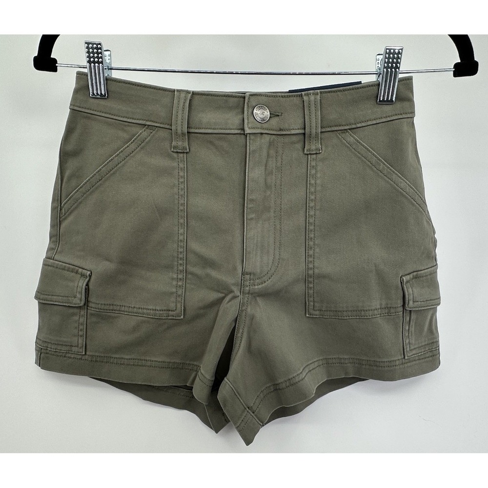 Hollister Ultra High Rise Olive Green‎ Cargo Mom Women's Shorts Size 1/0 New